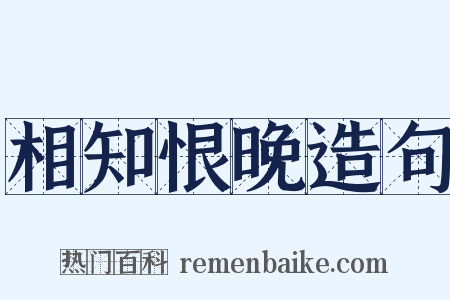 相知恨晚造句是什么意思的图片
